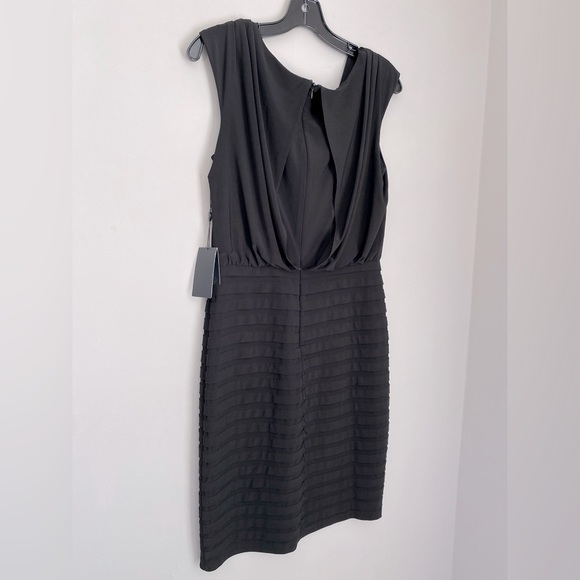 NWT Adrianna Papell Women's Cowl-Neck Blouson Dress, Size 6 Black - Picture 3 of 7
